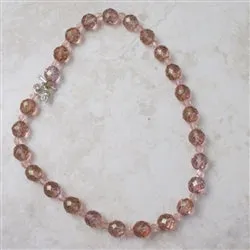 Rose Czech Crystal Bead Necklace- Retro Look