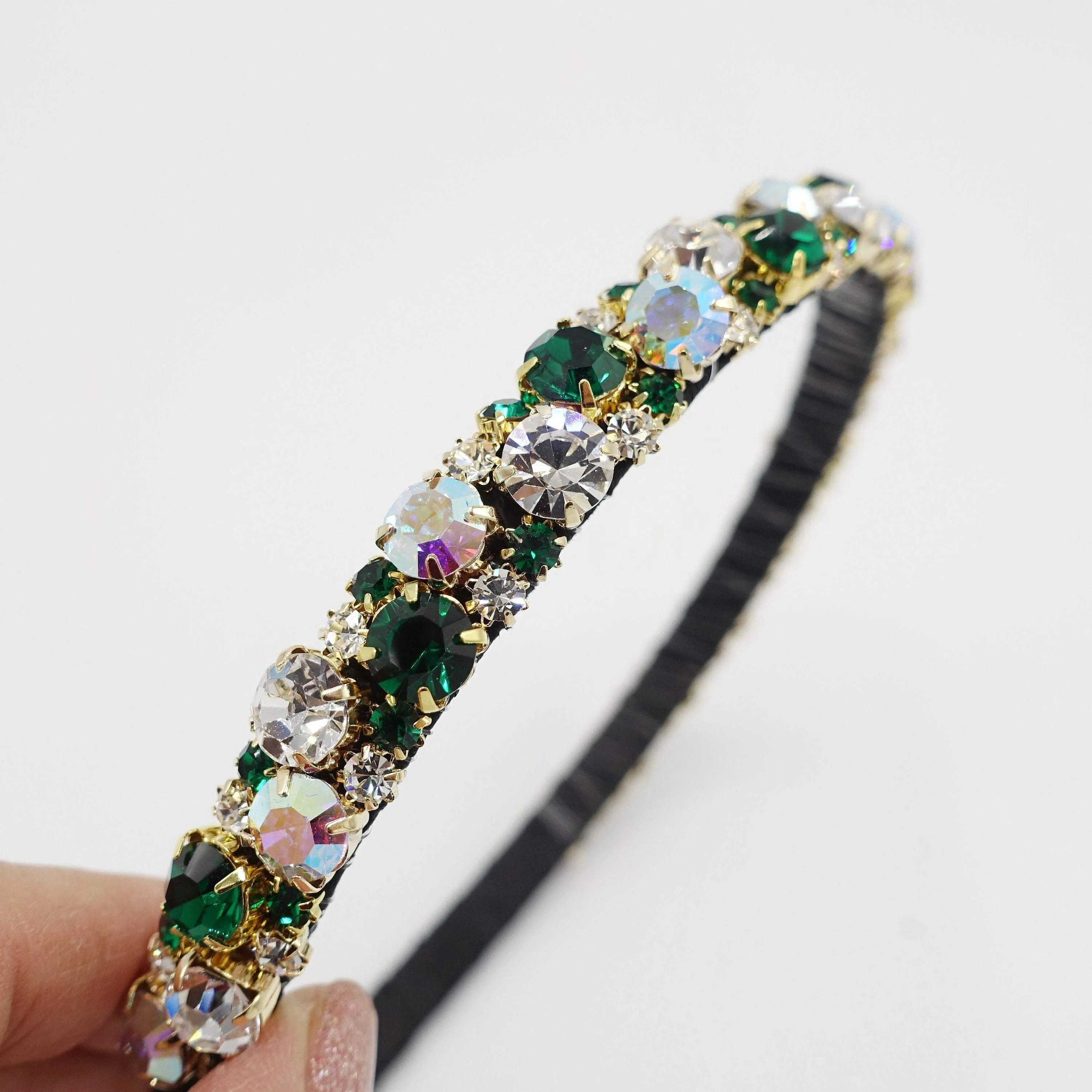 Royal rhinestone embellished headband luxury bling hair accessory for women