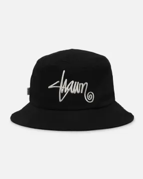 S Double Shawn Script Bucket Hat Black