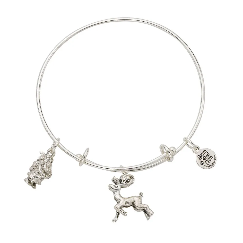 Santa Reindeer Bangle Bracelet