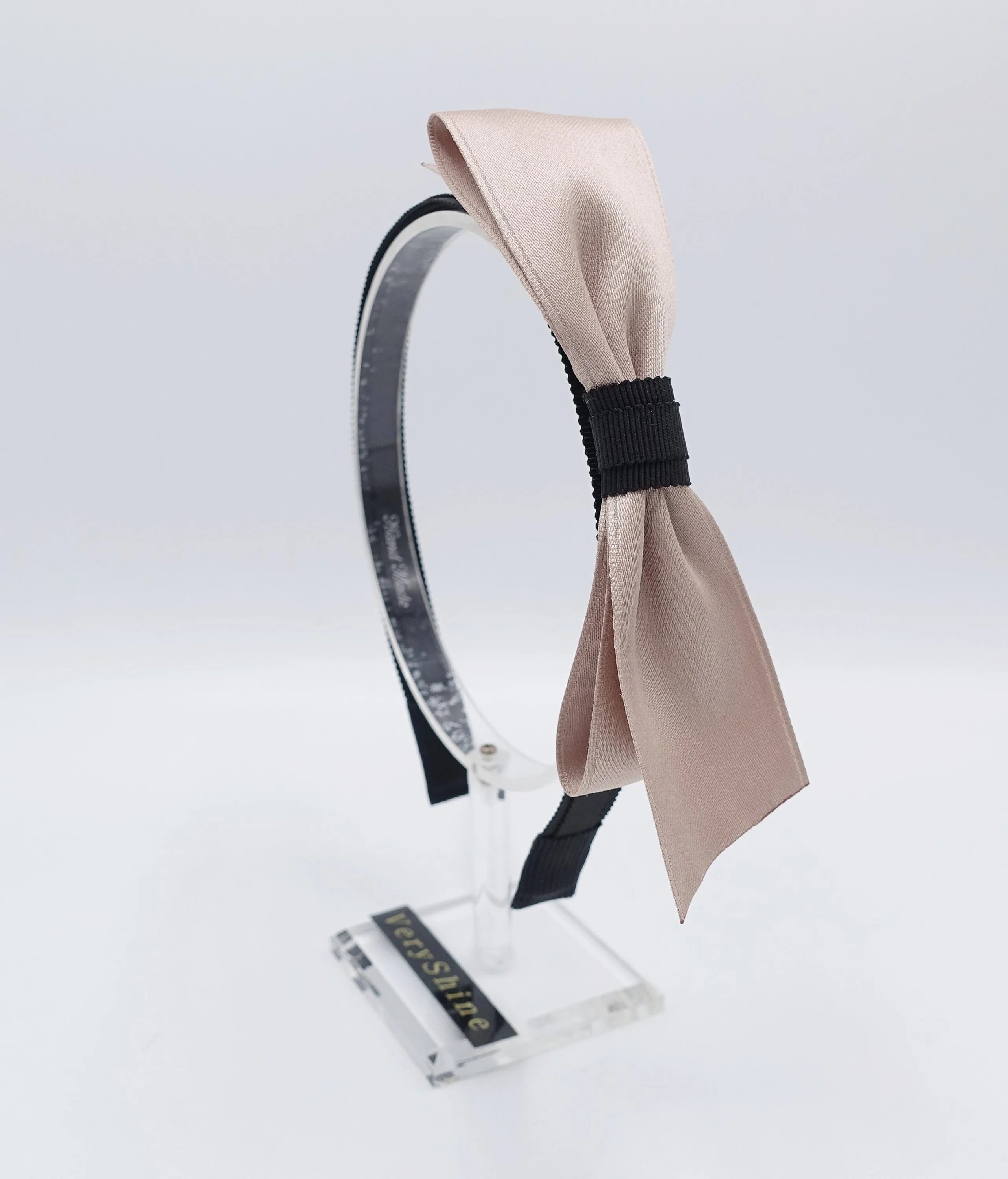 satin bow headband, grosgrain headband for women