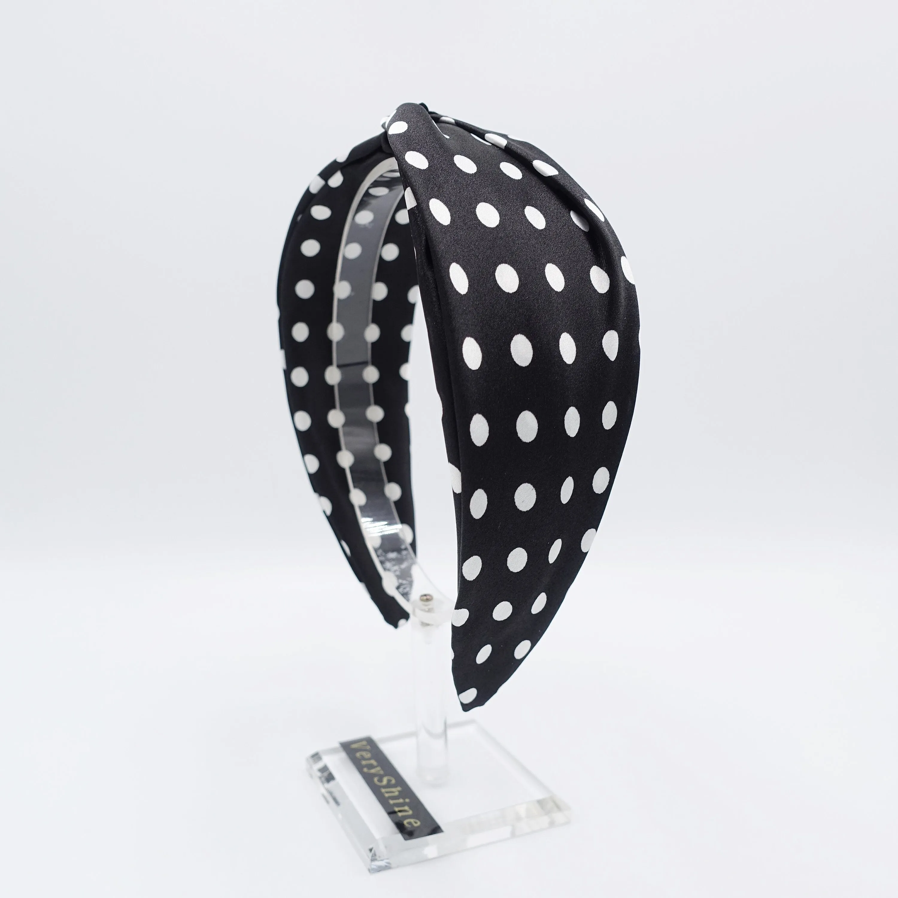 satin dot cross headband for women