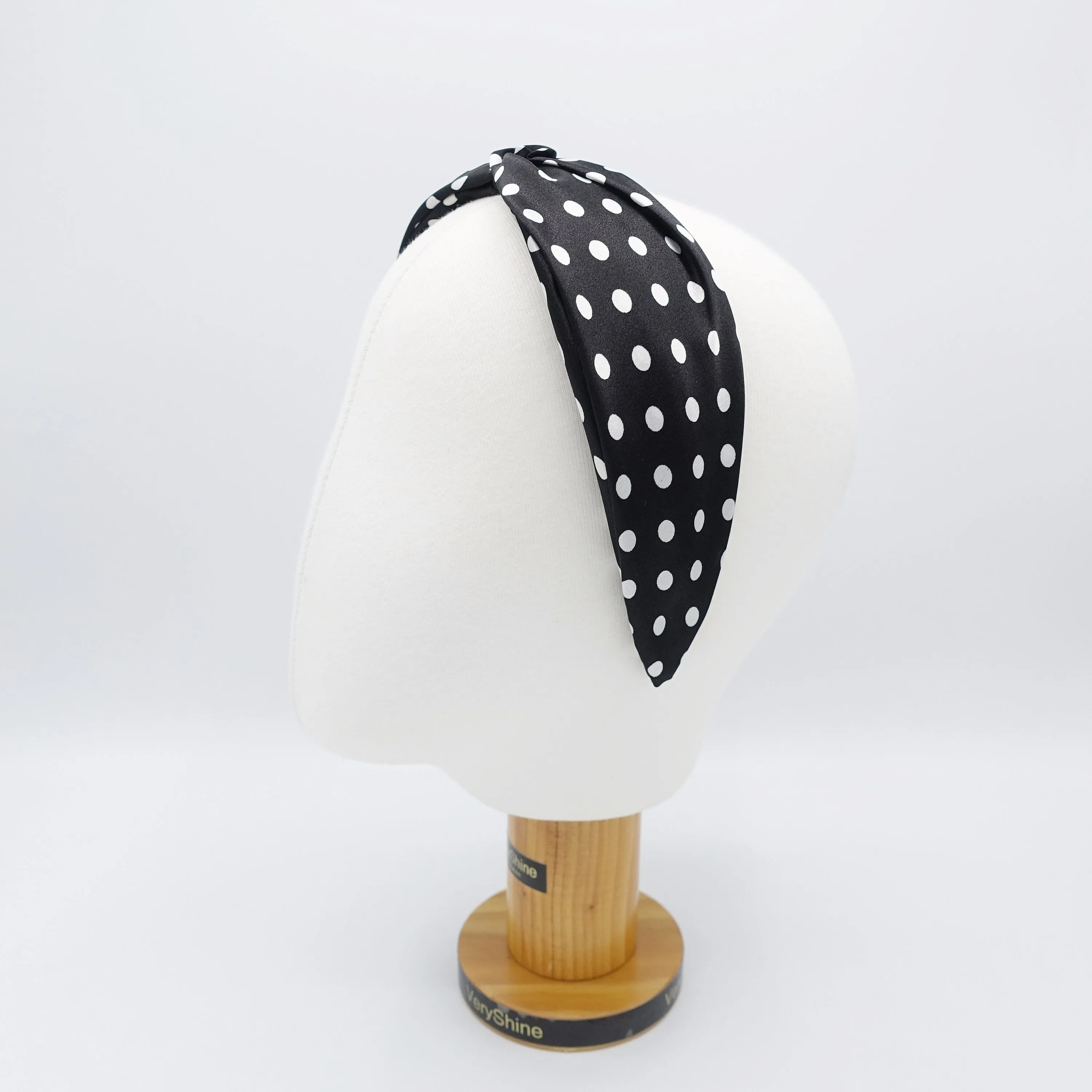 satin dot cross headband for women