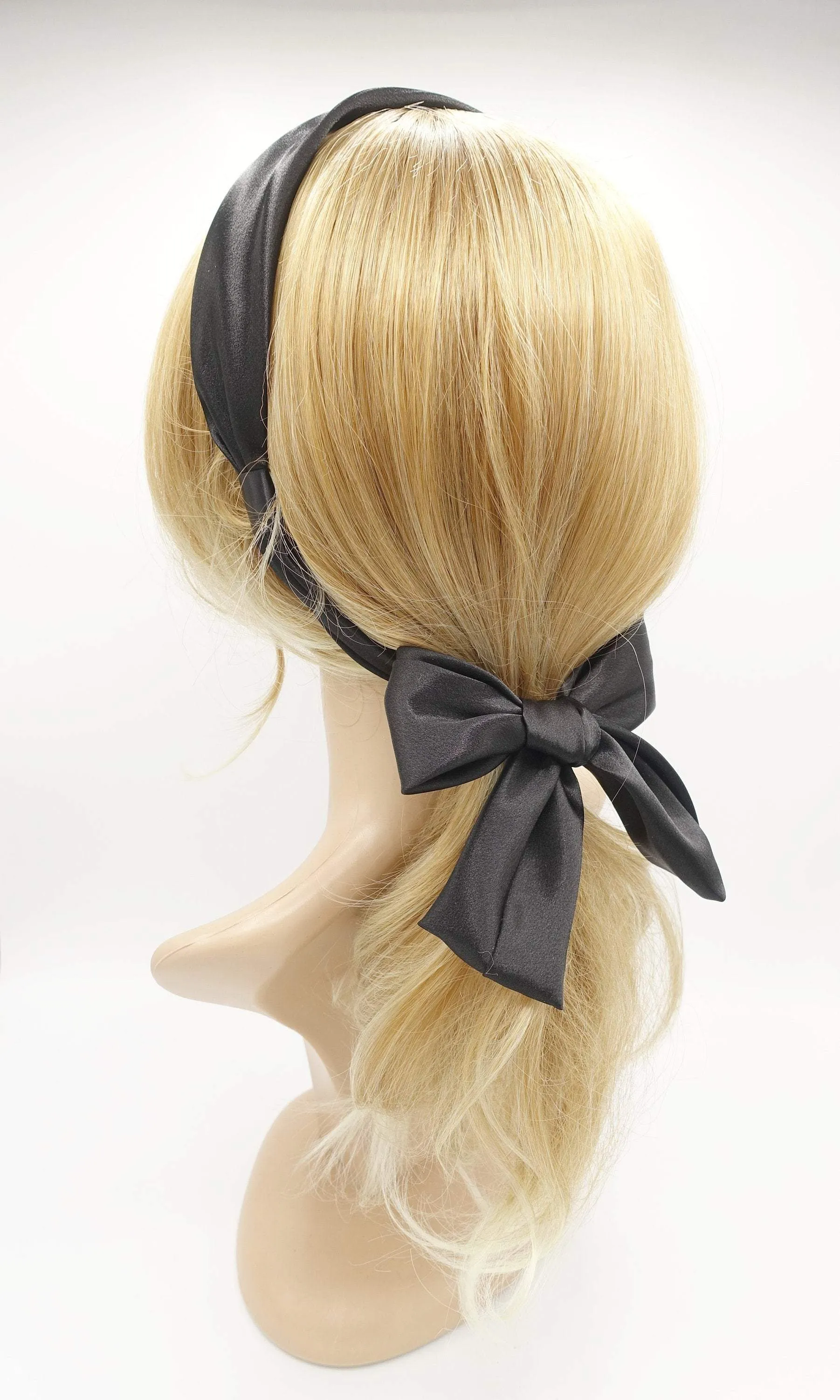 satin tail knot headband multi-style hairband for women