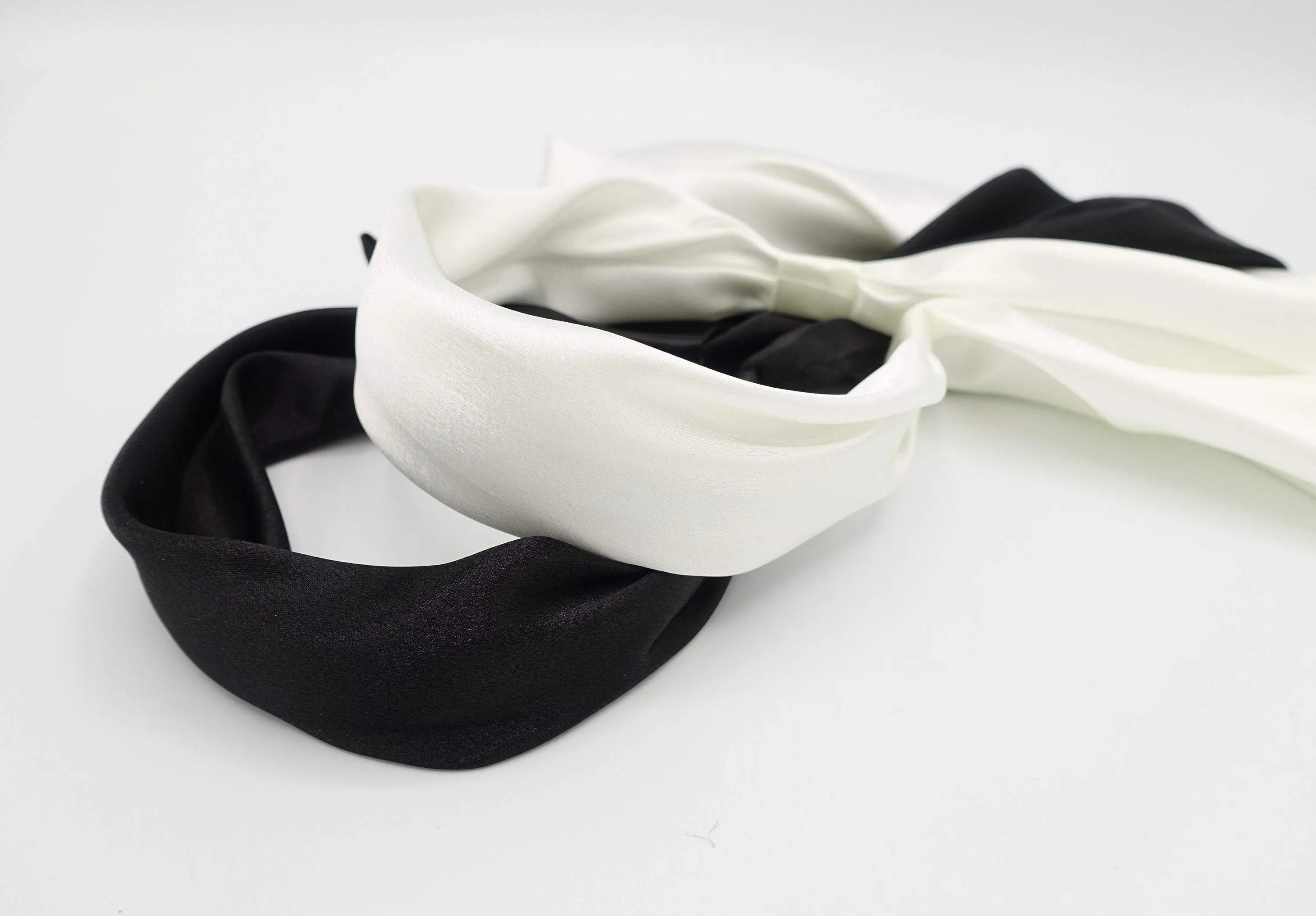 satin tail knot headband multi-style hairband for women