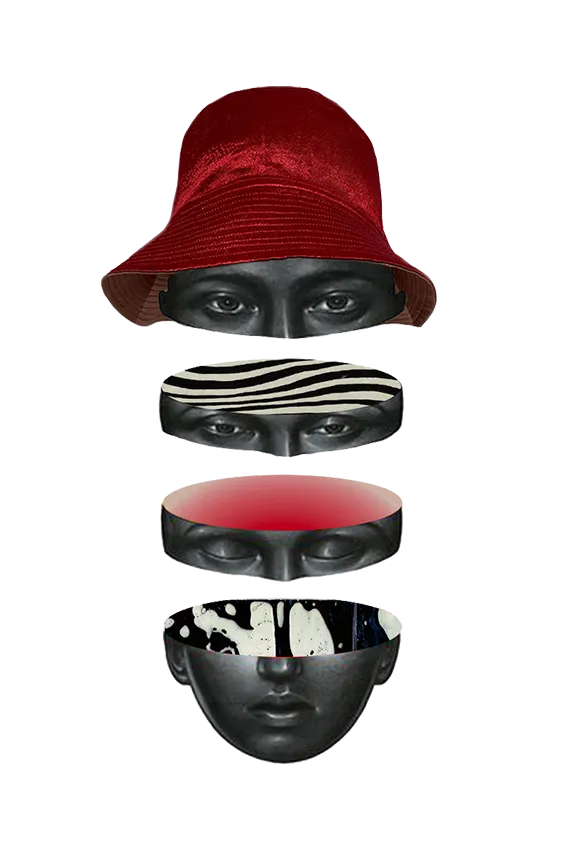 Scarlet reversible bucket hat