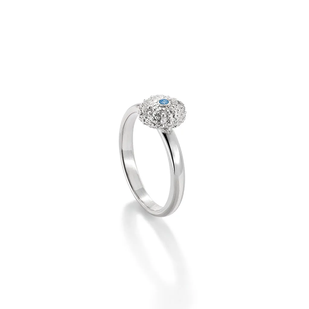 Sea Urchin Petite Ring - Blue Topaz in Silver