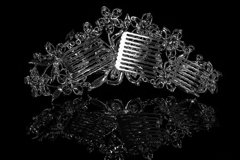 Sheri Vintage Cascade Flower Hair Comb | Crystal