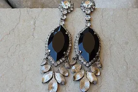 Silver Black Earrings