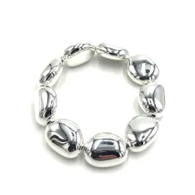 Silver Pebbles Stretch Bracelet