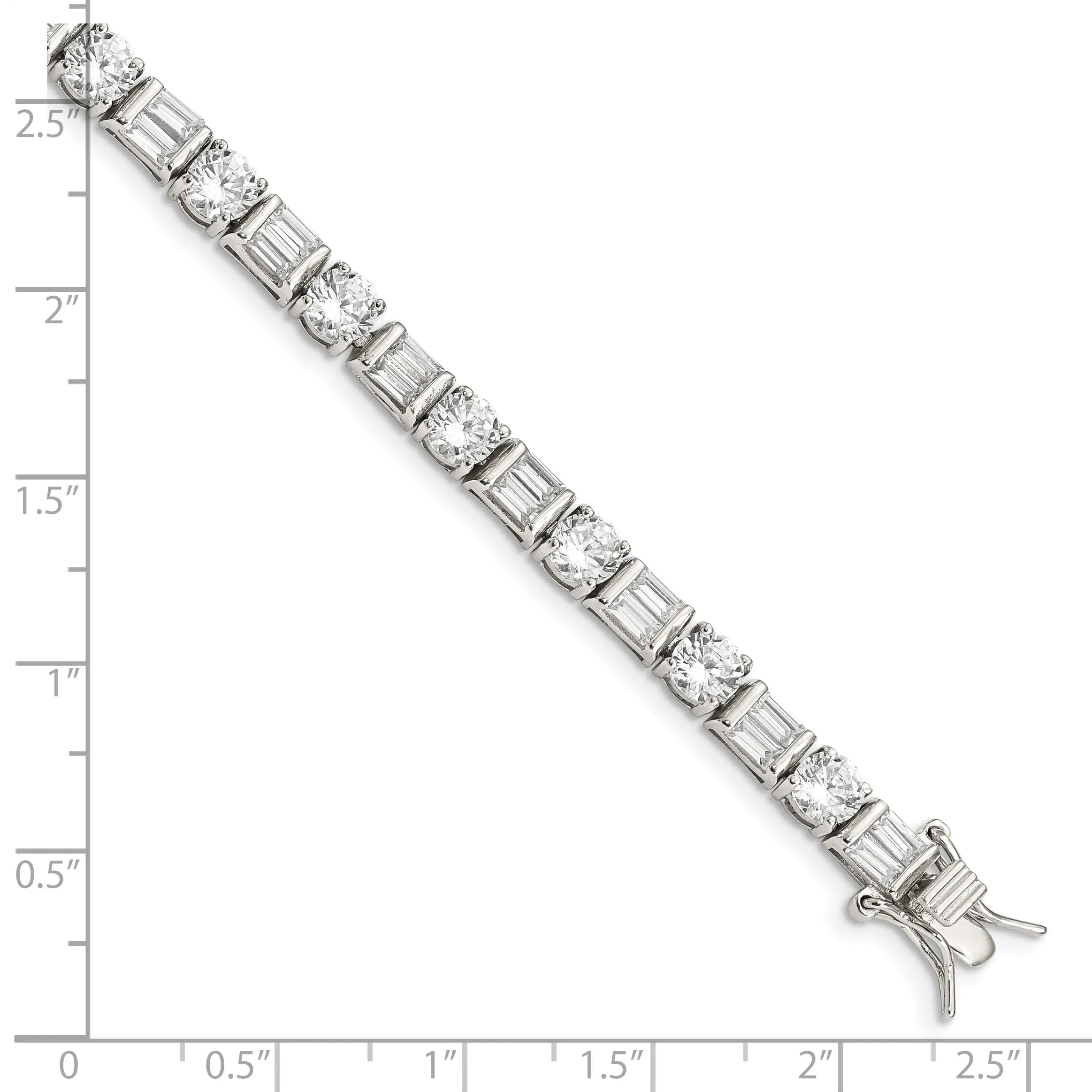 Silver Polished Cubic Zirconia Bracelet