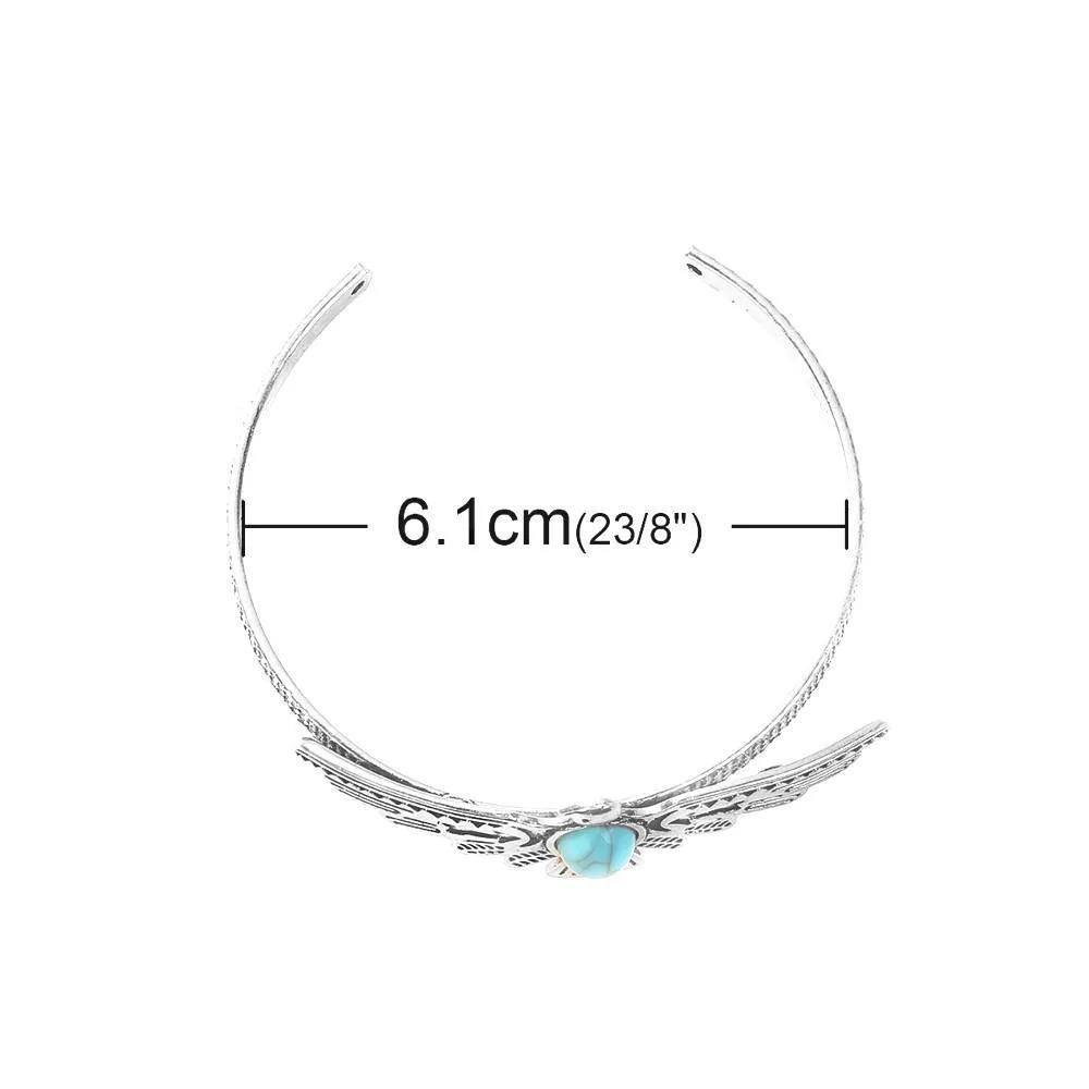 Silver Tone Cuff Bangle - 62mm ID - 1 Bangle - N048