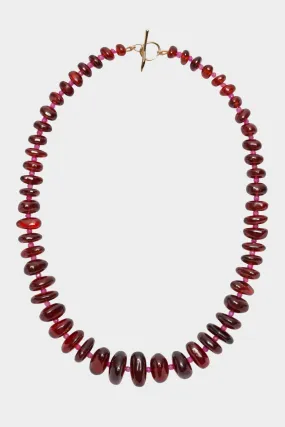 Single Strand Necklace, Garnet & Pink Sapphire