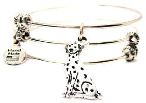 Sitting Dalmatian Triple Style Expandable Bangle Bracelet