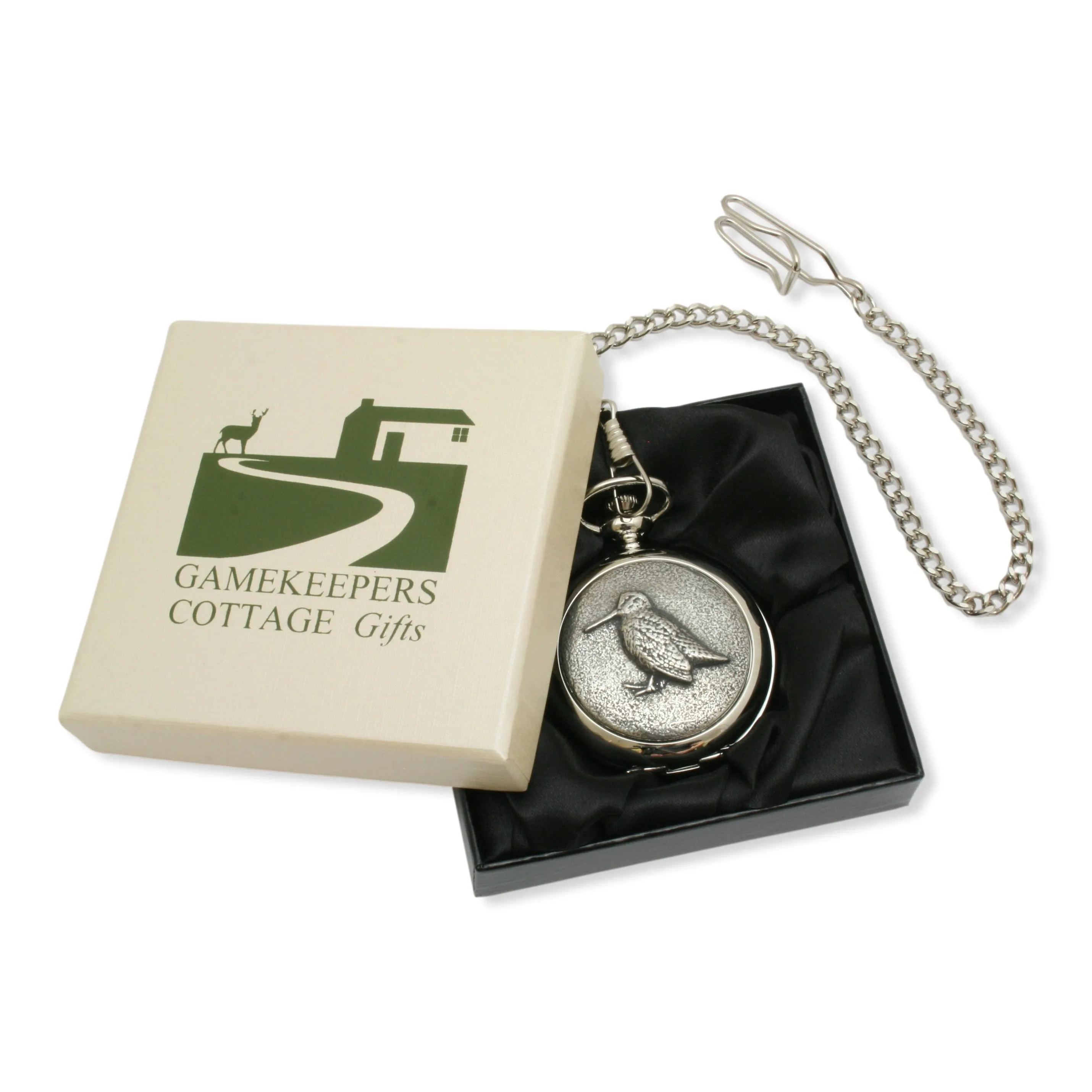 Sitting Woodcock Personalised Pocket Watch