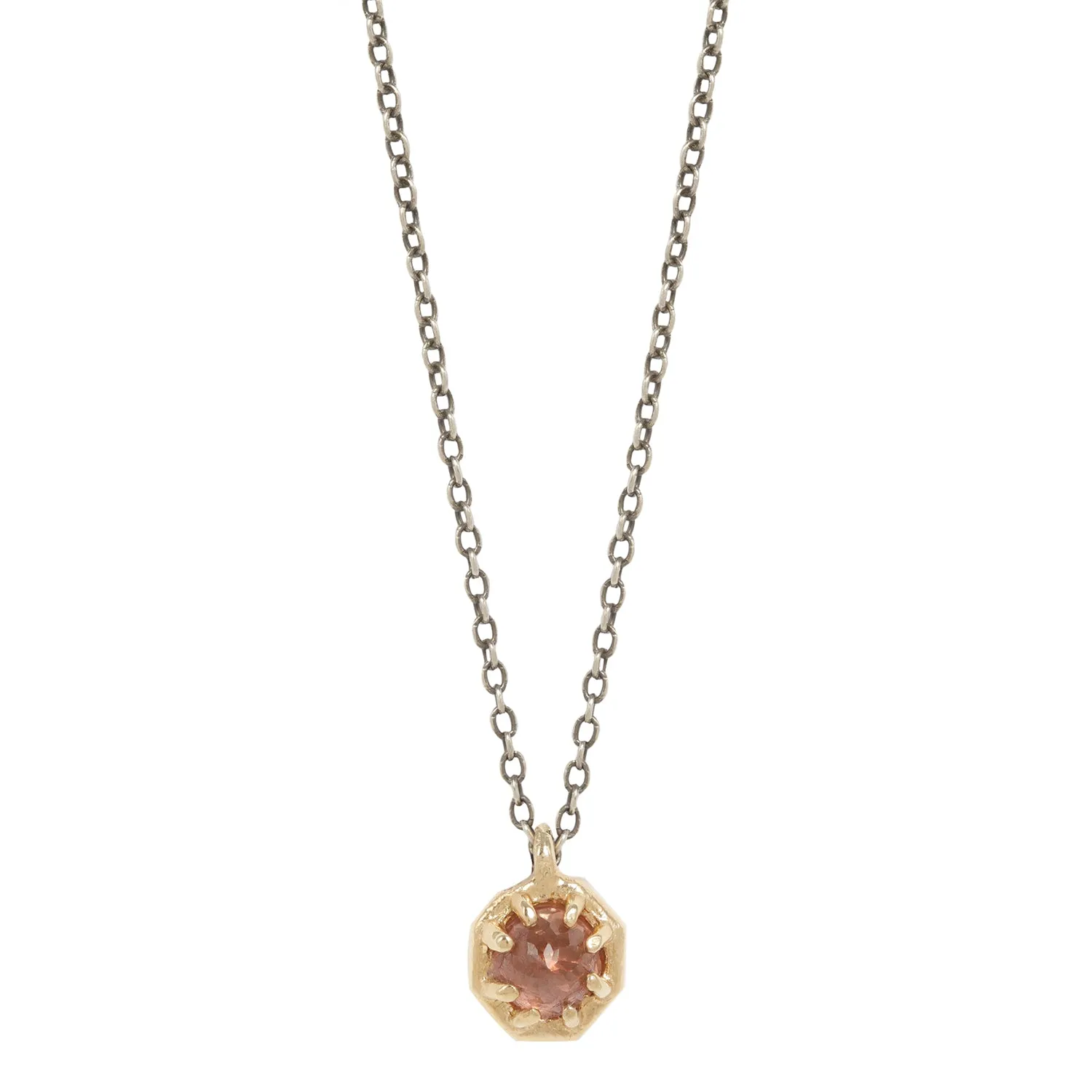 Small Garnet Octagon Necklace