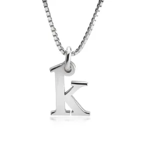 Small Initial Necklace - Sterling Silver