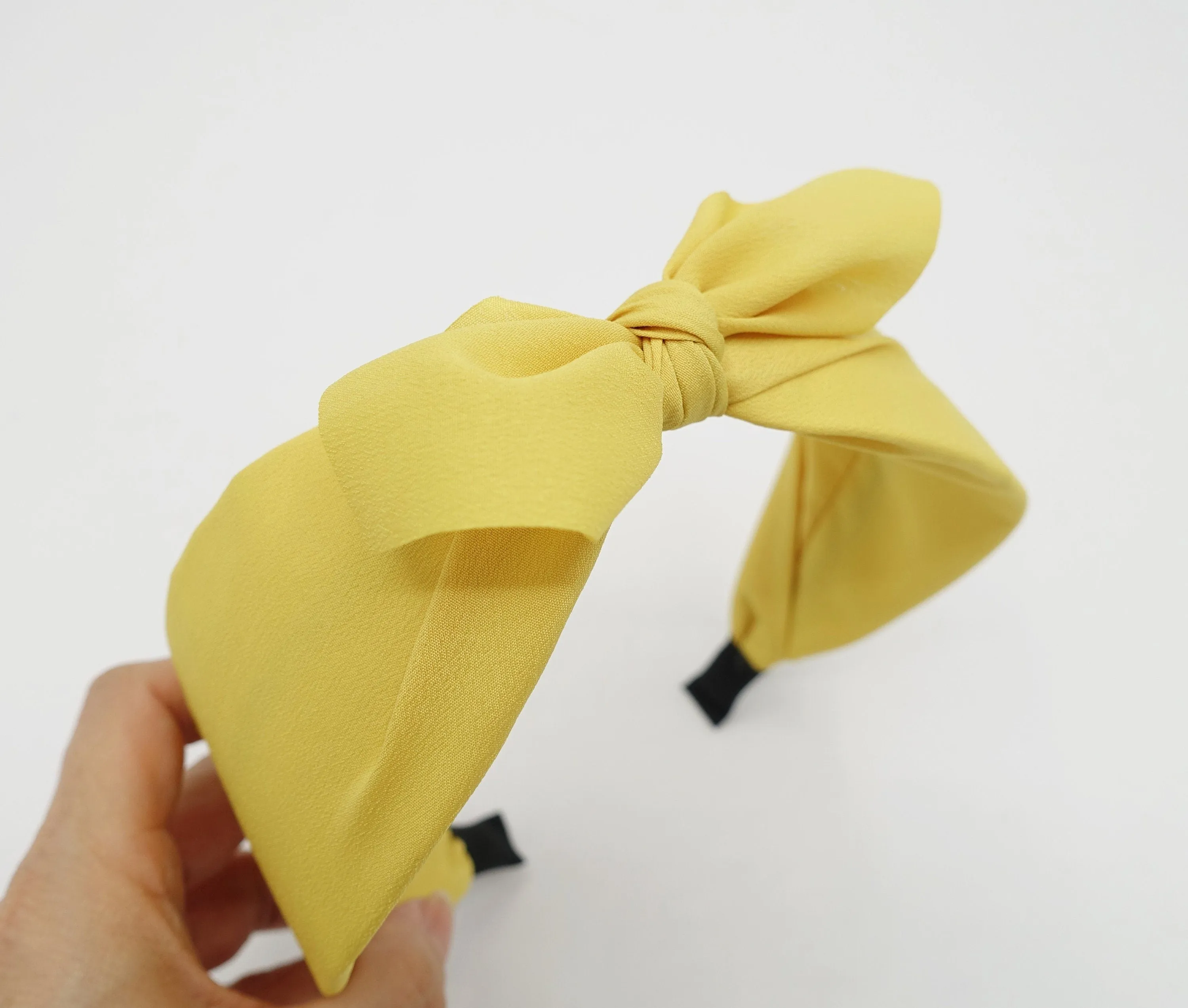 solid chiffon headband cute  bow knot hair accessory for women