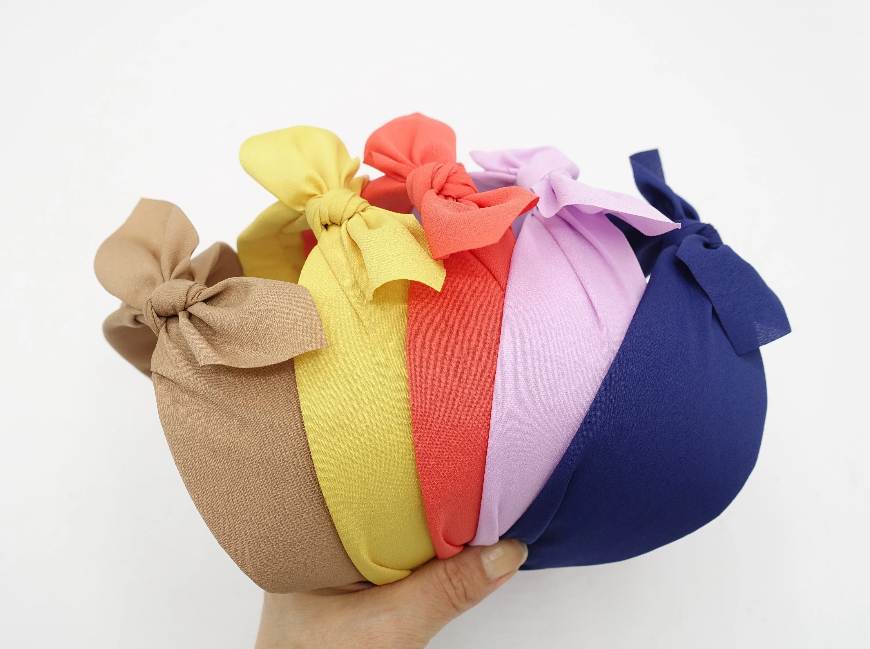 solid chiffon headband cute  bow knot hair accessory for women