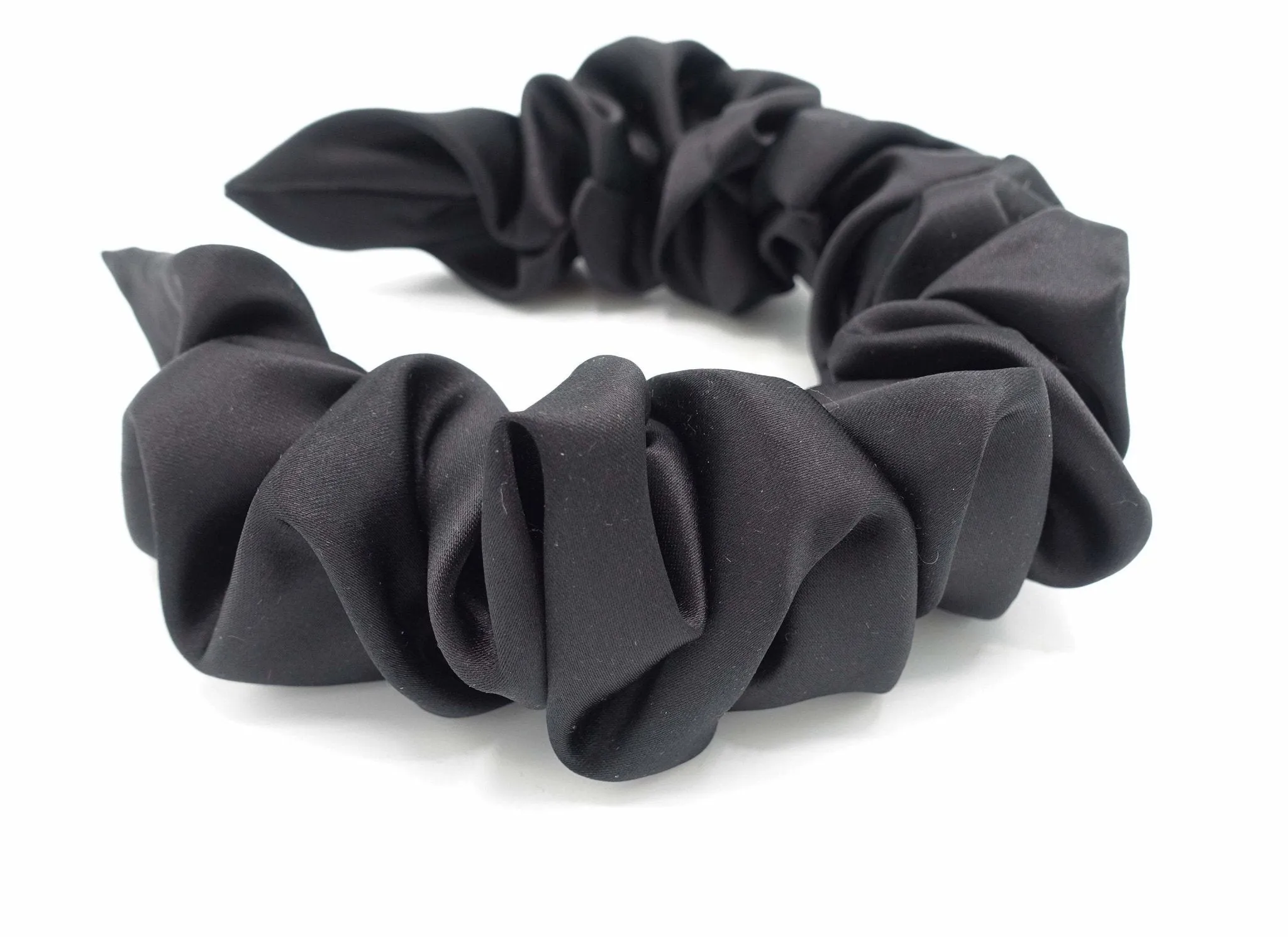 solid satin volume wave headband stylish hairband women hair accessories