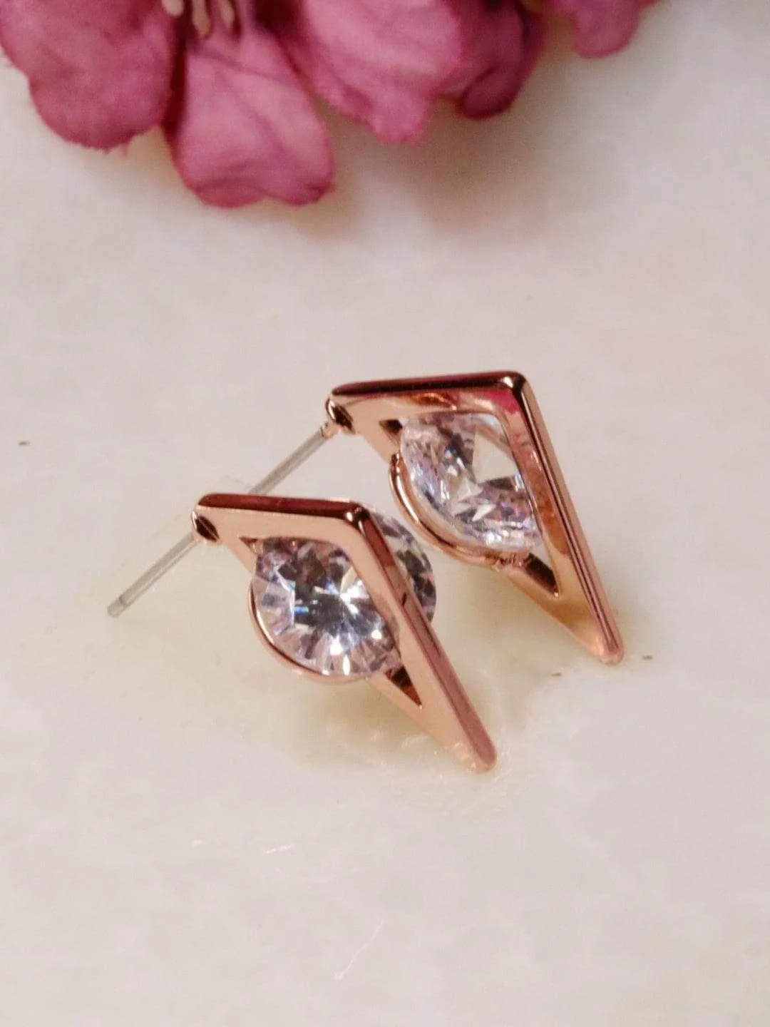 Solitaire Studs Rose Gold