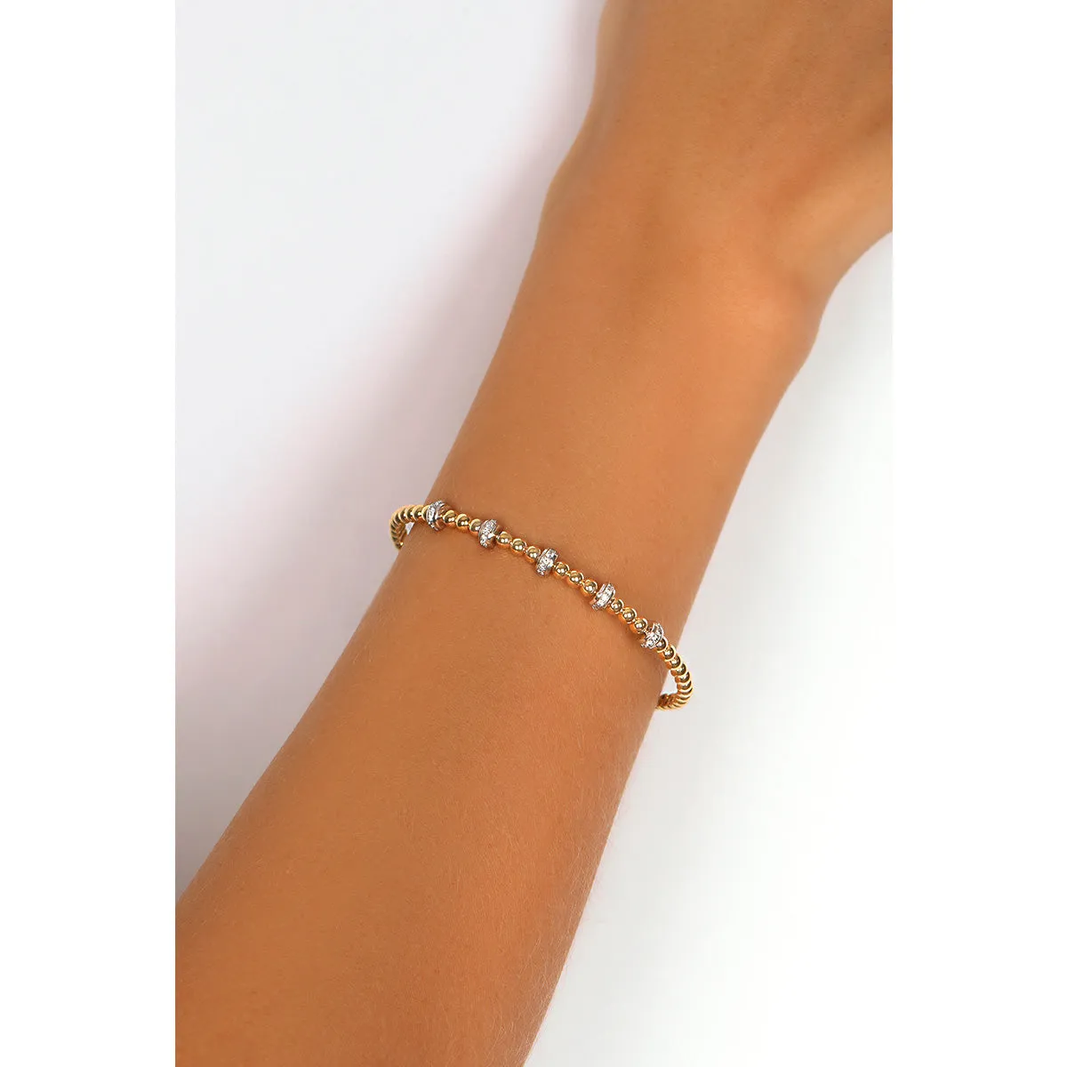 Spring Round Diamond Bangle