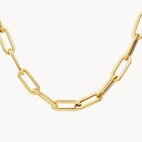 Square Boyfriend Paperclip Chain Necklace in Gold