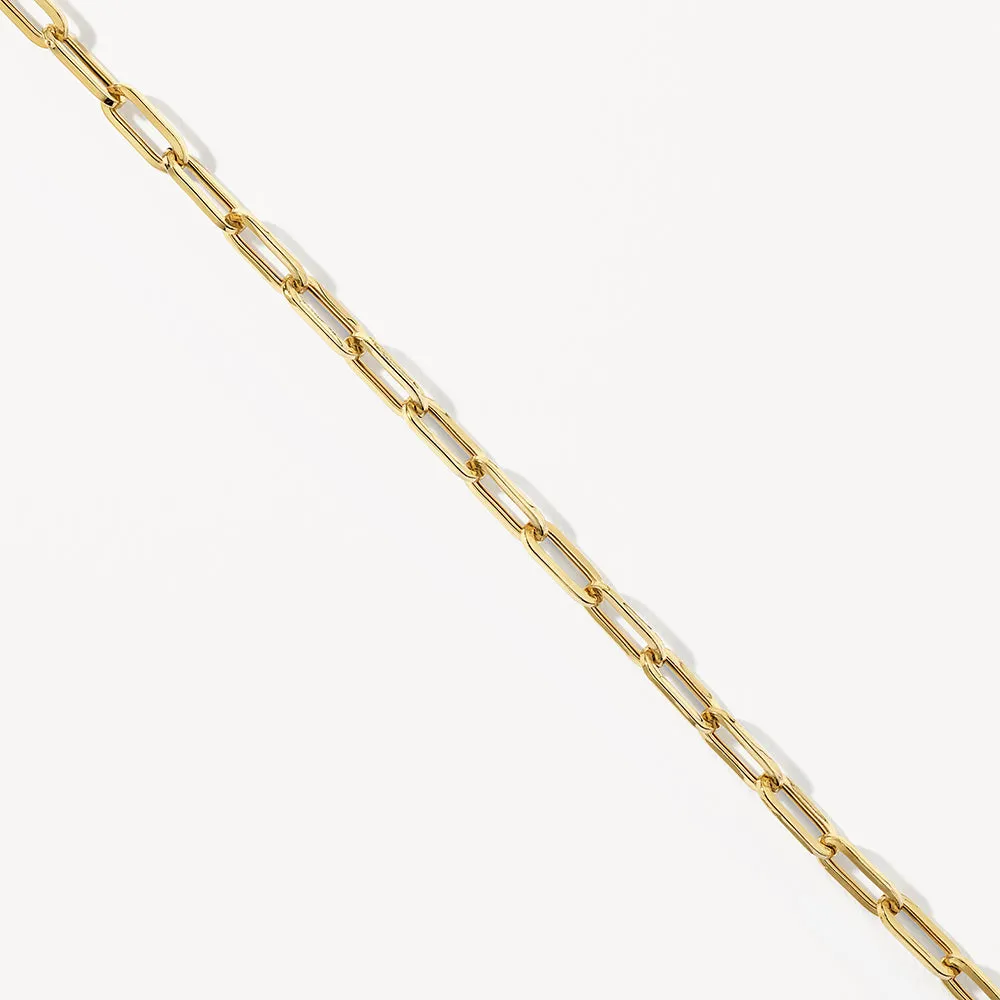 Square Boyfriend Paperclip Chain Necklace in Gold