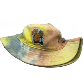 Squirrel on a Bird Bucket Hat - Tie Dye