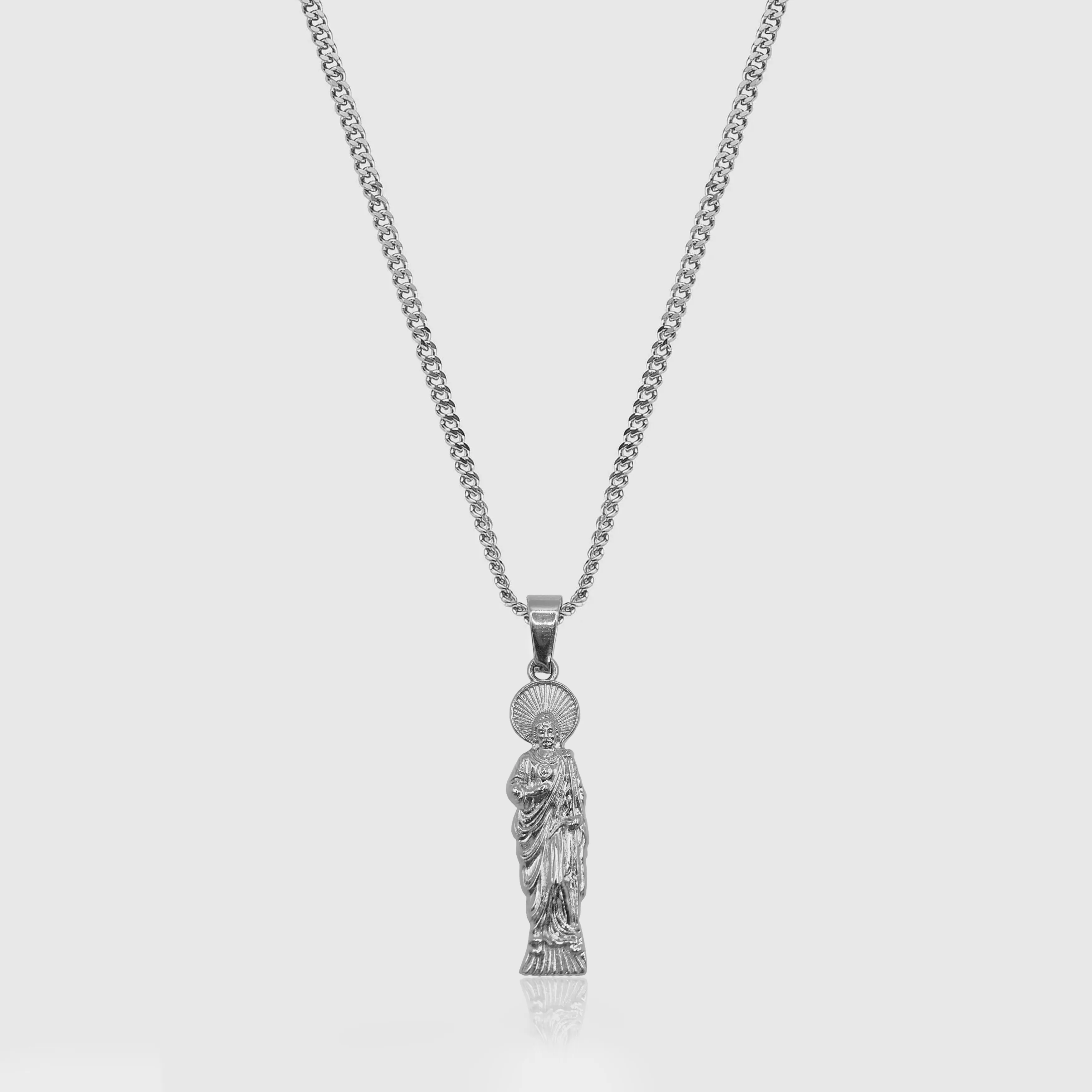 St. Jude Figurine Pendant (Silver)