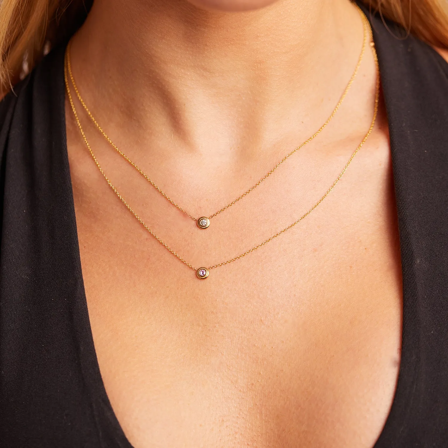 Step Bezel Solitaire Necklace