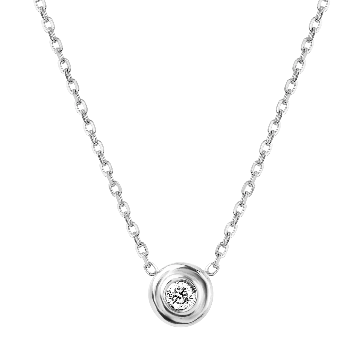 Step Bezel Solitaire Necklace