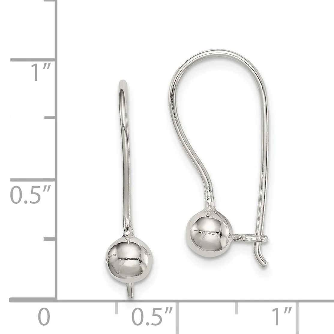 Sterling Silver 5MM Ball Hook Back Earrings