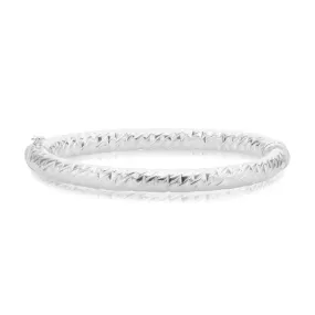 Sterling Silver 65x50mm Oval Twist Bangle