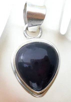 Sterling Silver Black Onyx Necklace Pendant