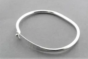 sterling silver clip bangle with a hammered treatment