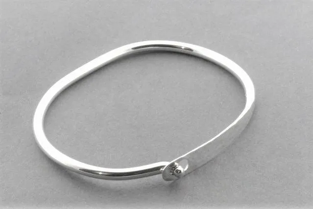 sterling silver clip bangle with a hammered treatment