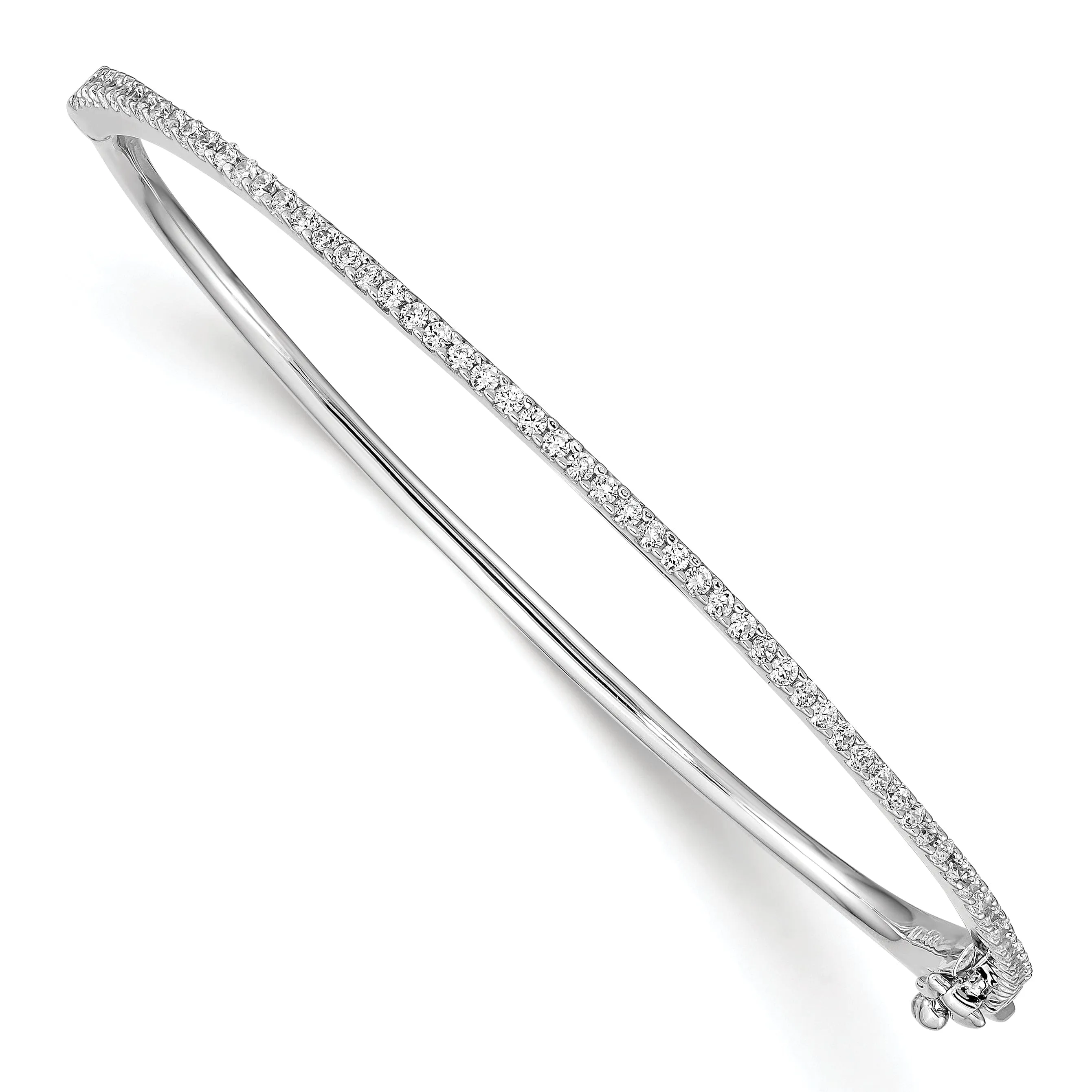 Sterling Silver CZ Bangle Bracelet