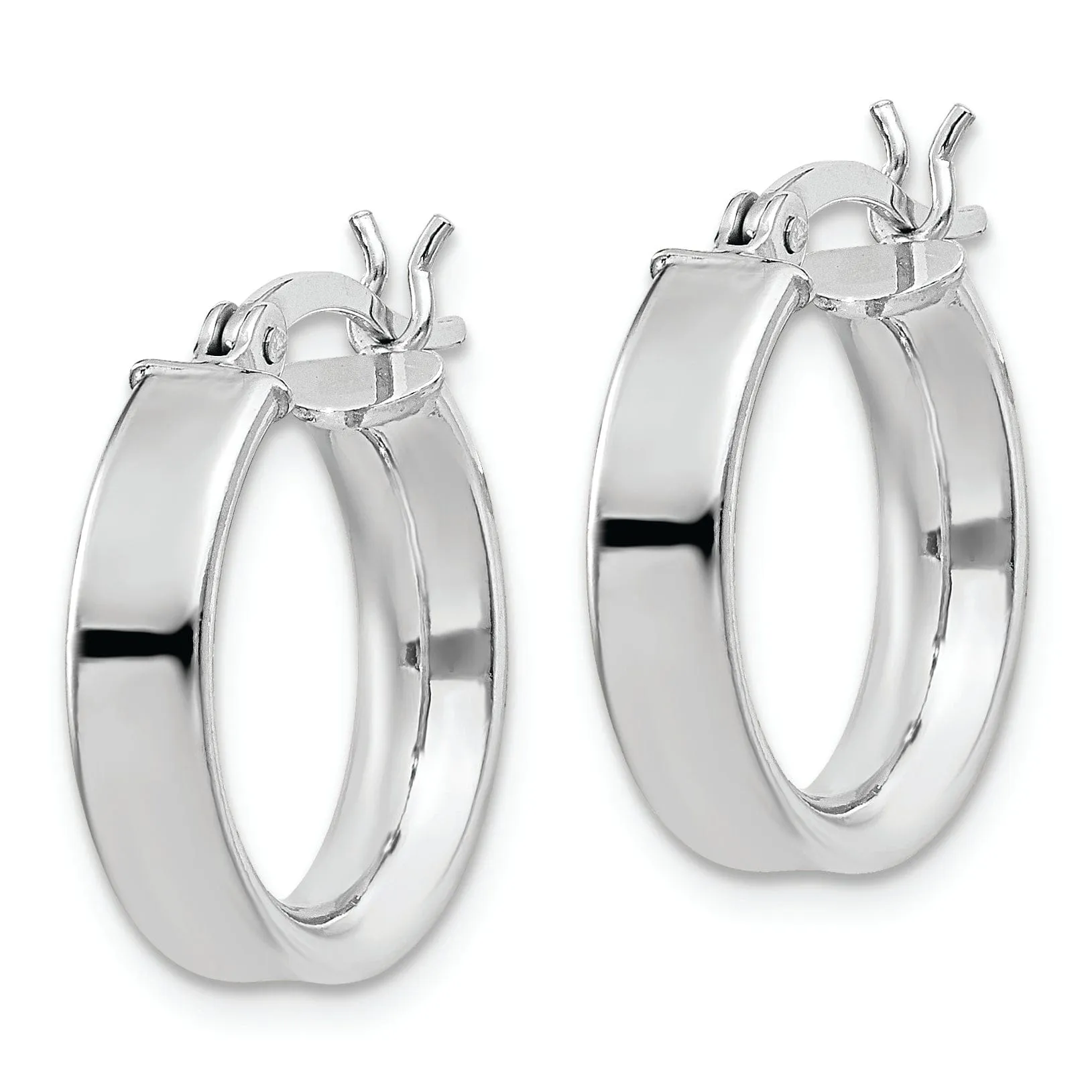 Sterling Silver Polished Finish Hinged Earrings