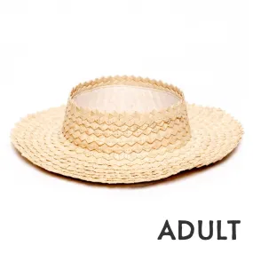 Straw Crownless Papale Sun Hat - Adult