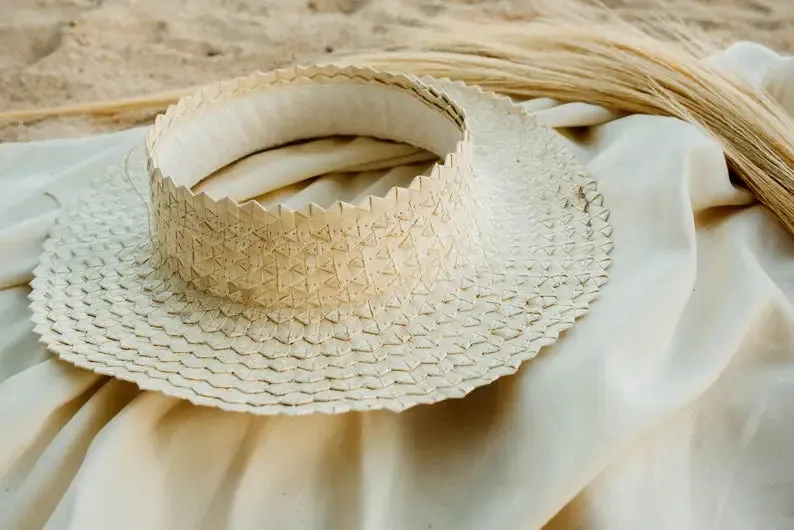 Straw Crownless Papale Sun Hat - Kids