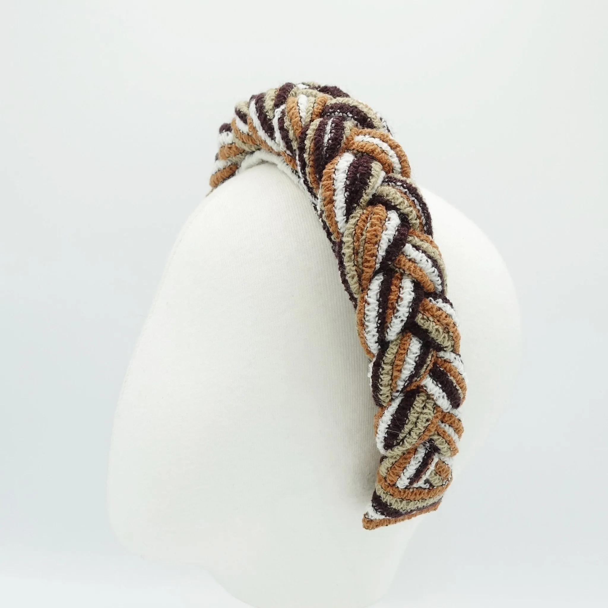 stripe knit braided headband luxury women hairband plaited women hair accessory