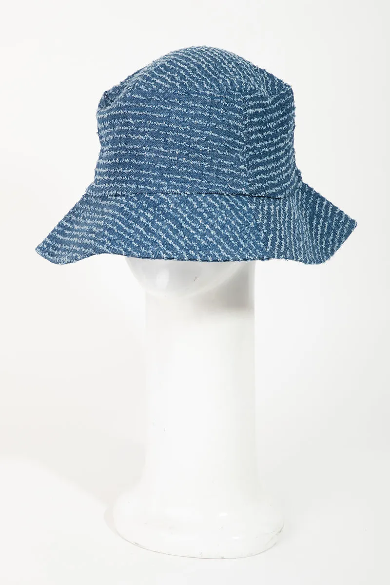 Stripped Denim Bucket Hat