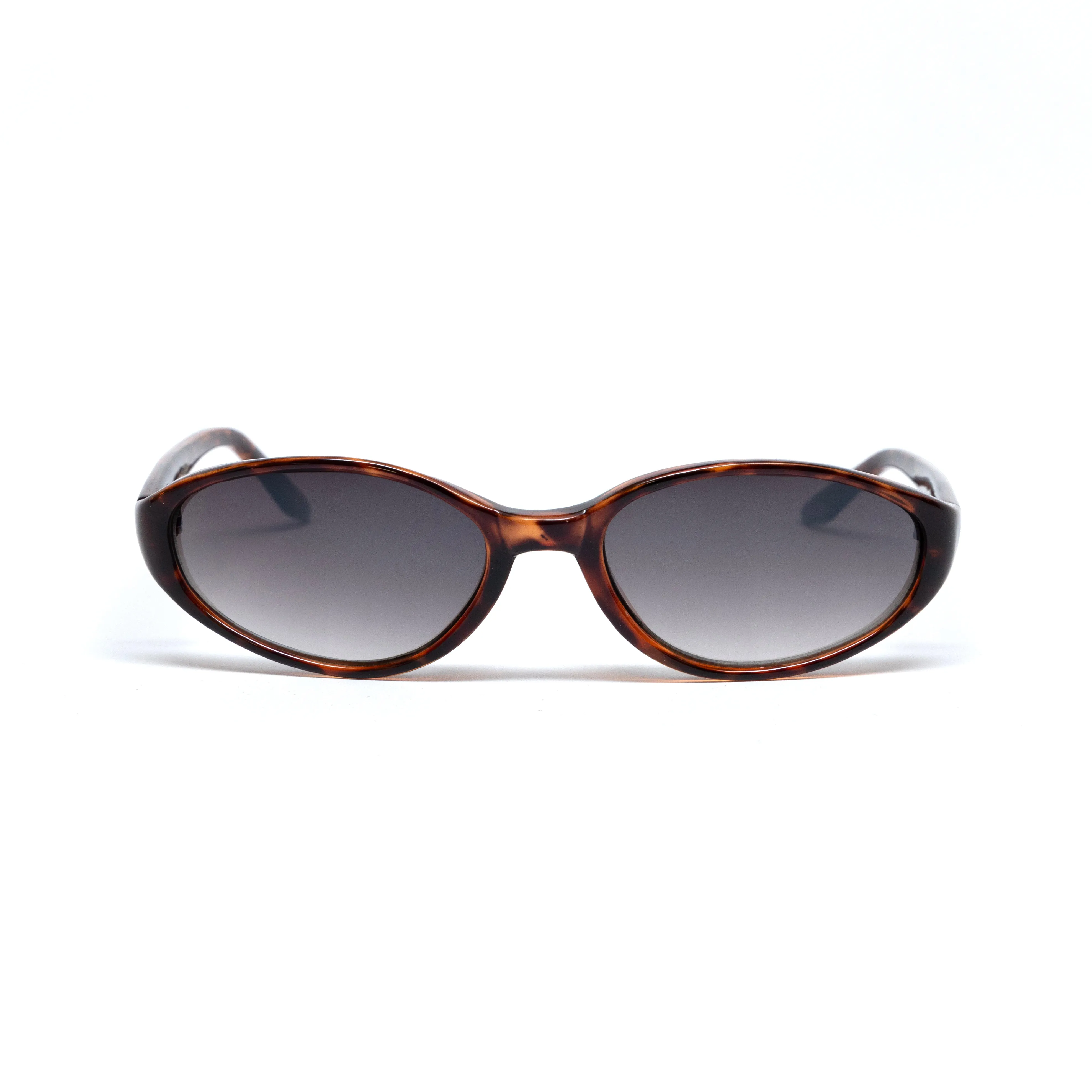 //Style 63// Vintage 1990s Chic Standard Oval Frame Sunglasses - Brown