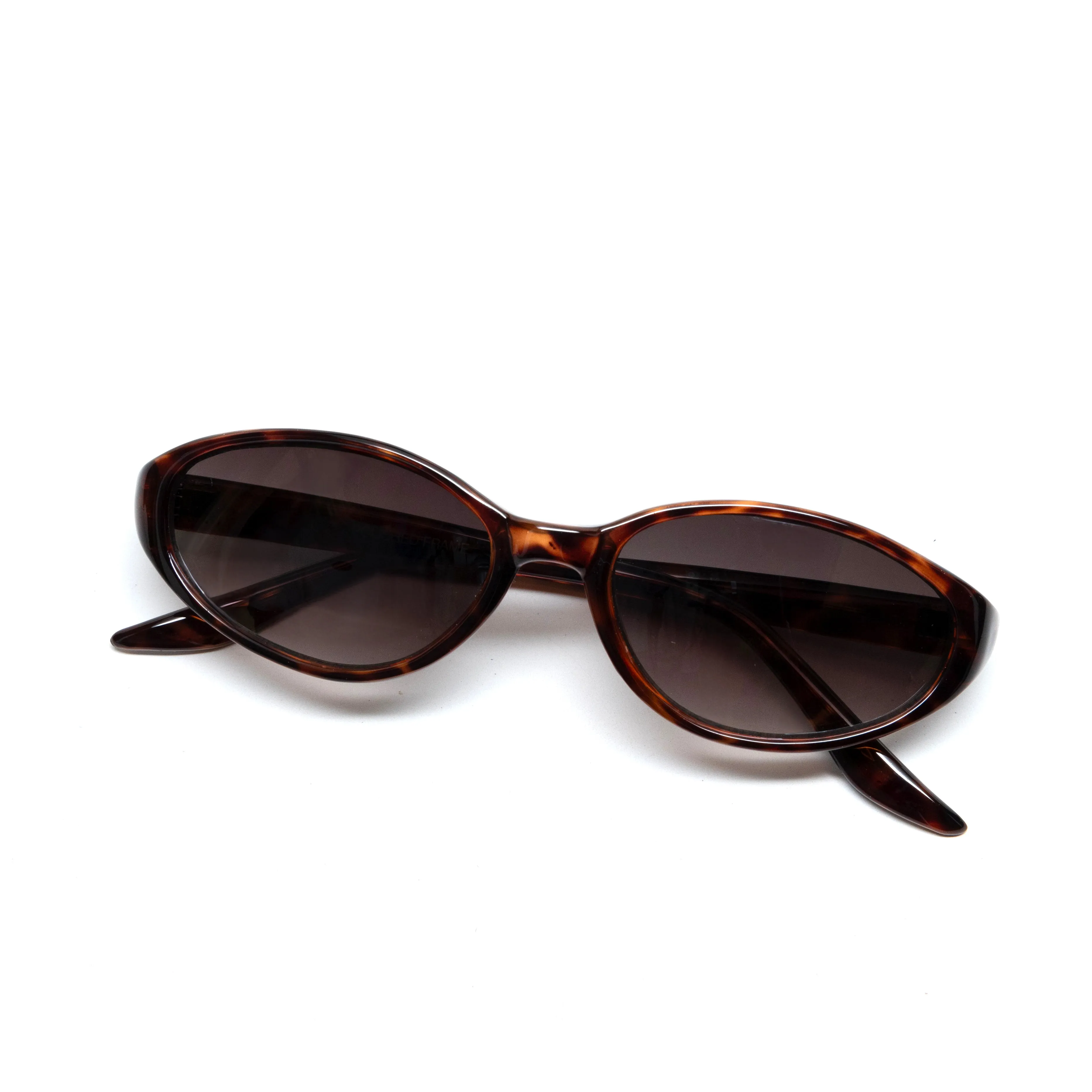 //Style 63// Vintage 1990s Chic Standard Oval Frame Sunglasses - Brown