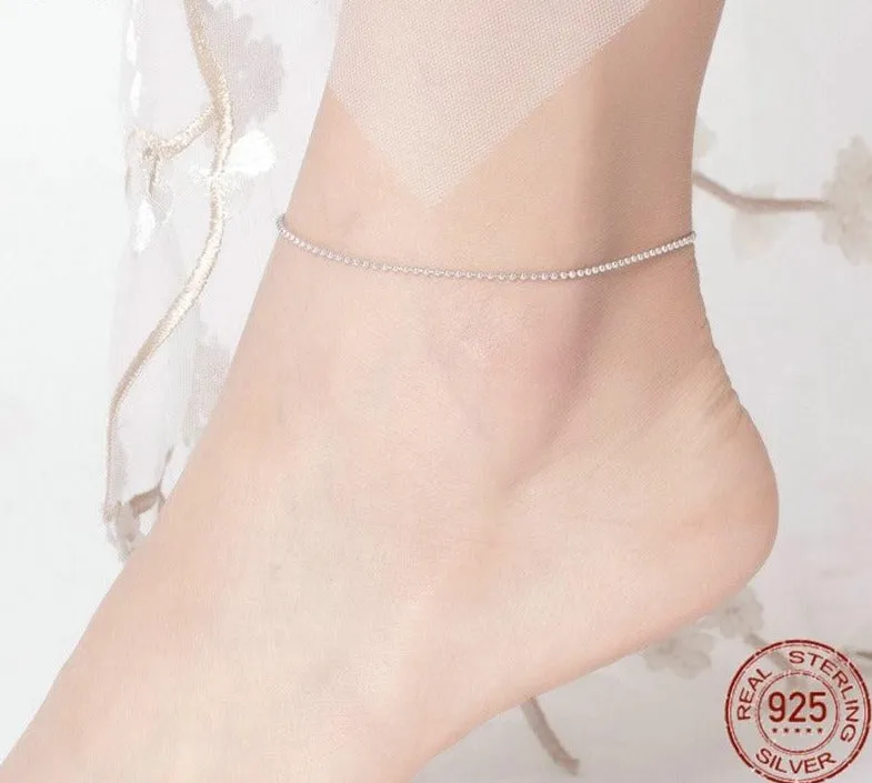 Stylemein - Ultra Thin Sterling Silver Anklet Bracelets