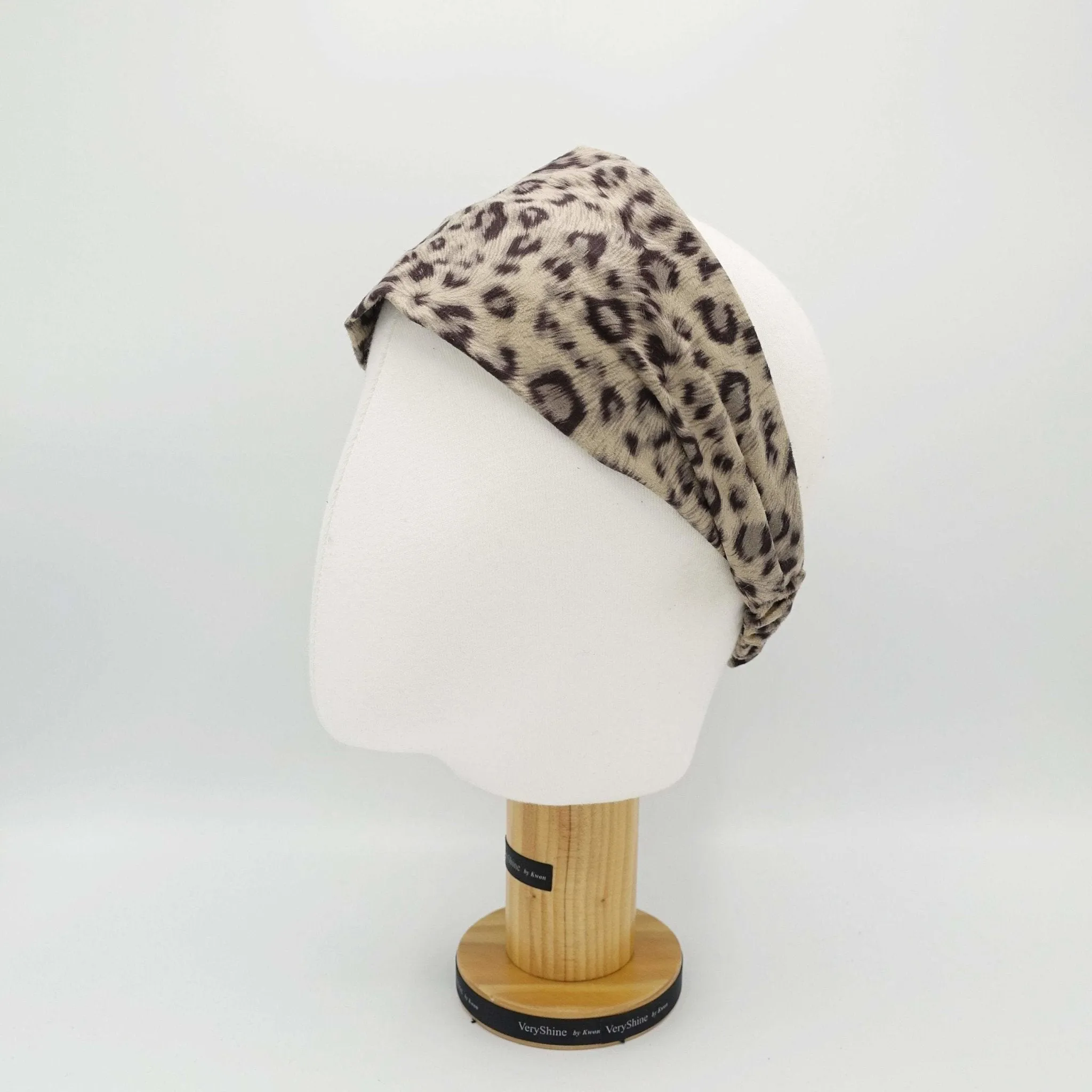 suede fabric headband leopard print elastic turban women hair accessory