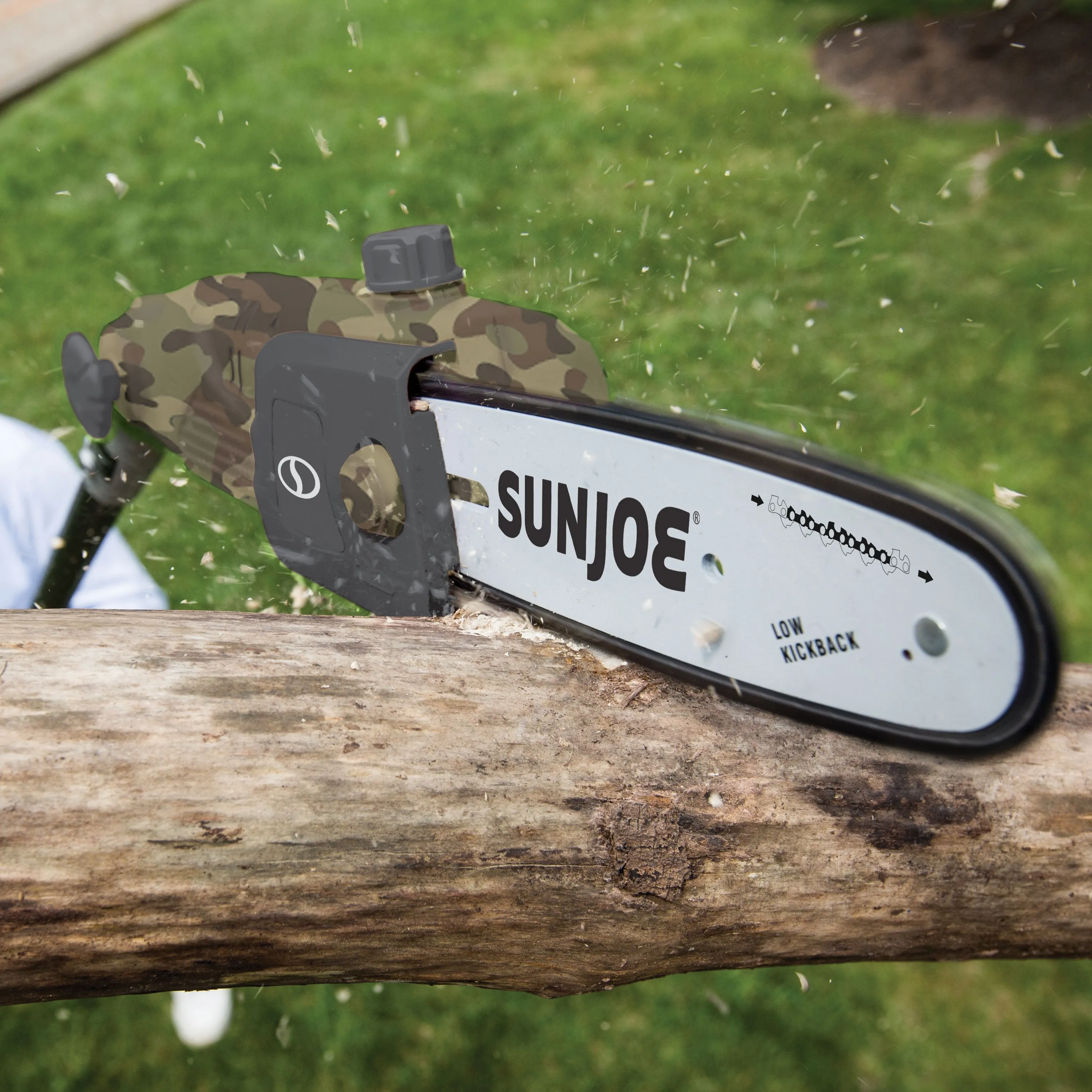 Sun Joe SWJ803E-CMO Electric Multi-Angle Pole Chain Saw | 10 inch | 8.0 Amp (Camo)