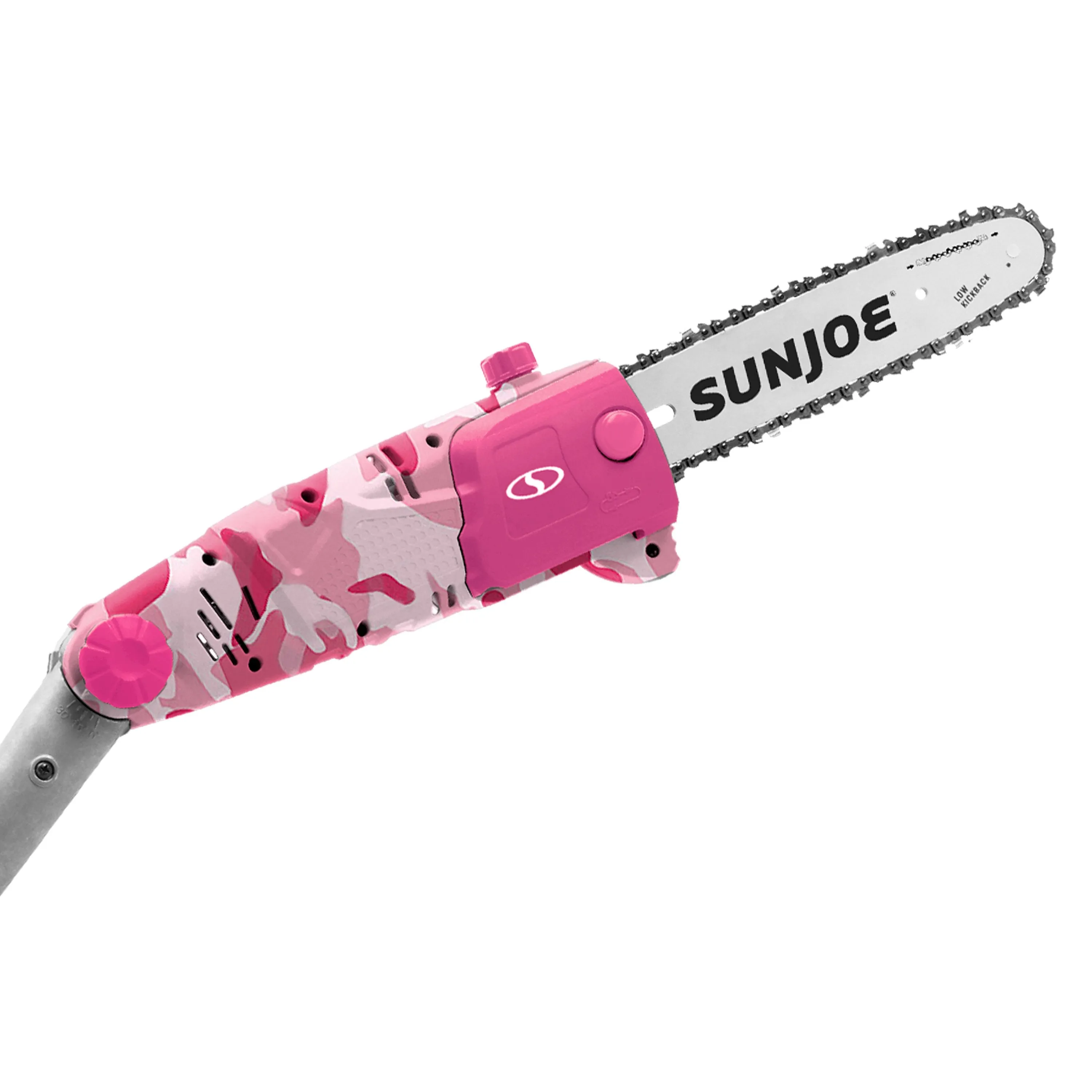 Sun Joe SWJ803E-PCM-RM Electric Multi-Angle Pole Chain Saw | 10 inch | 8.0 Amp | Pink Camo (Certified Refurbished)