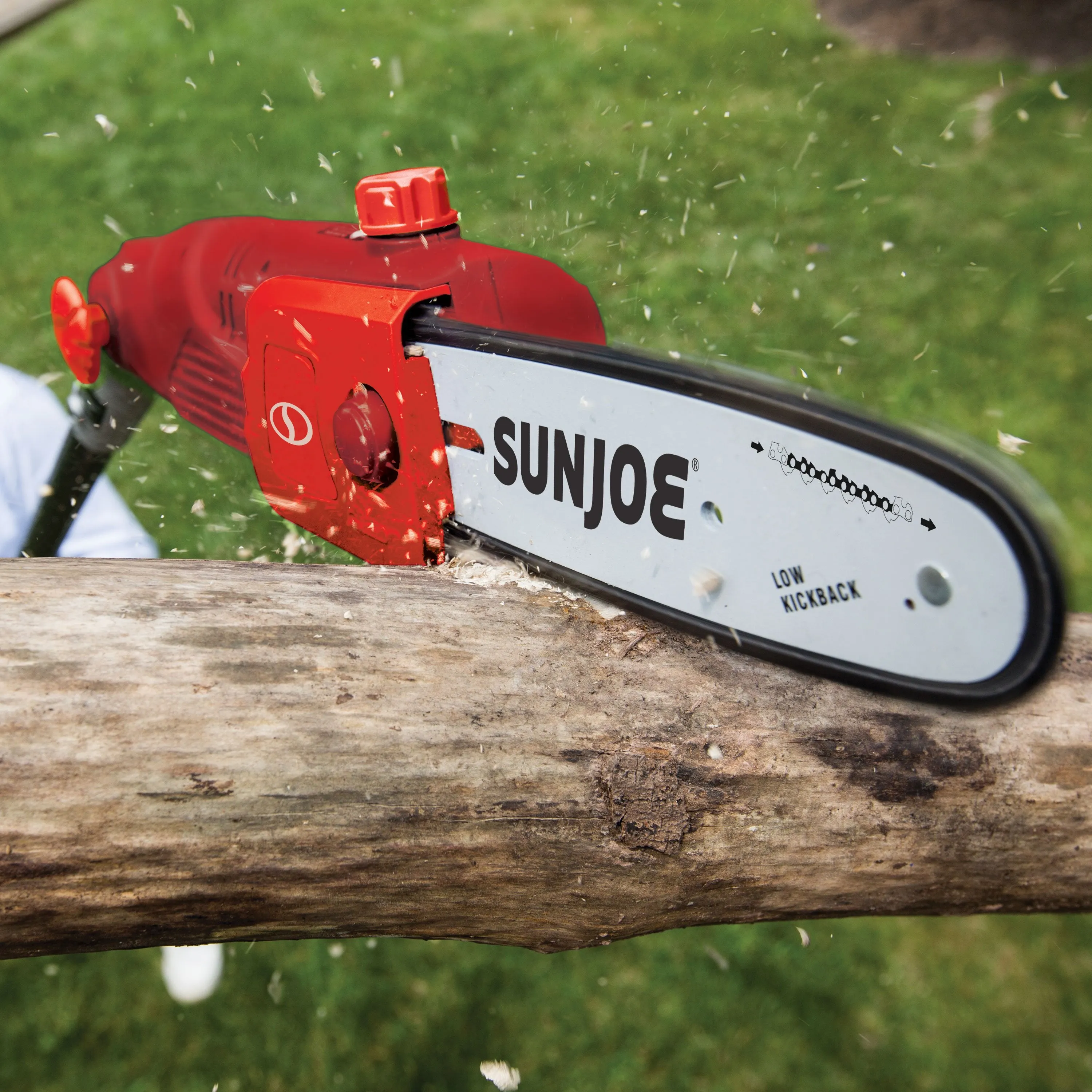 Sun Joe SWJ803E-RED Electric Multi-Angle Pole Chain Saw | 10 inch | 8.0 Amp (Red)